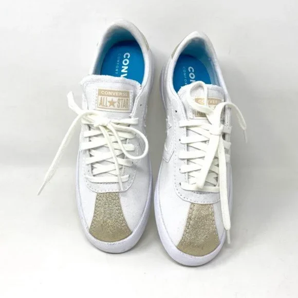 Converse Women 568901C Breakpoint Metallic Industrial Glam Low Top White Sneaker - Picture 8 of 10